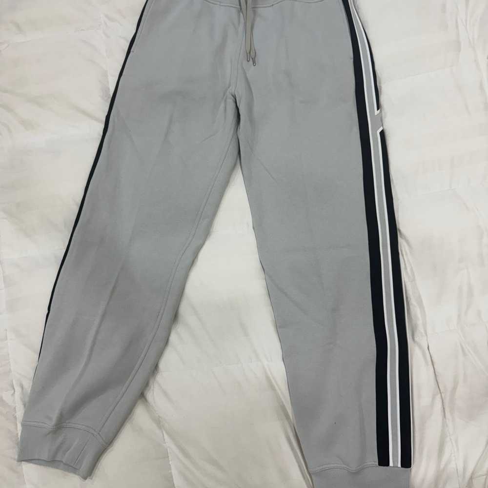 Hermes h run track Gray Joggers with Black and White Stripes